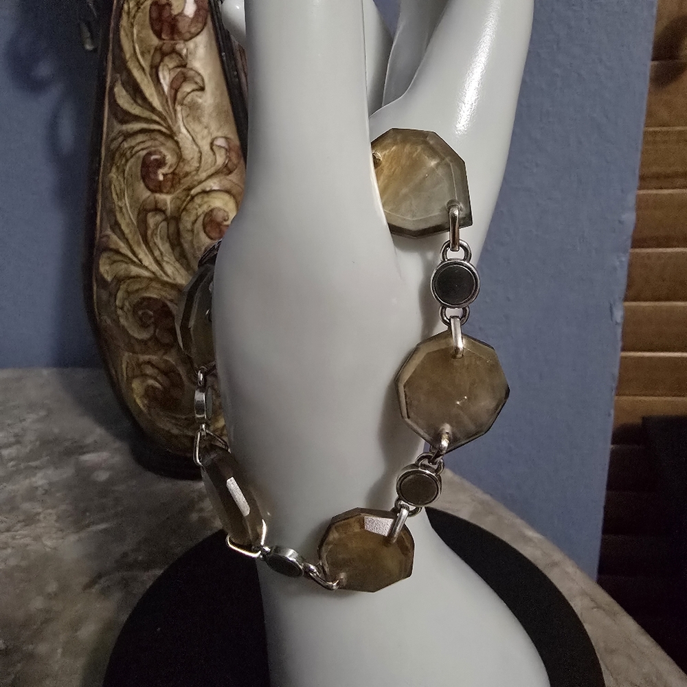 Brighton Iridescent Shell Silver Plated Resin Bracelet - Picture 8 of 8